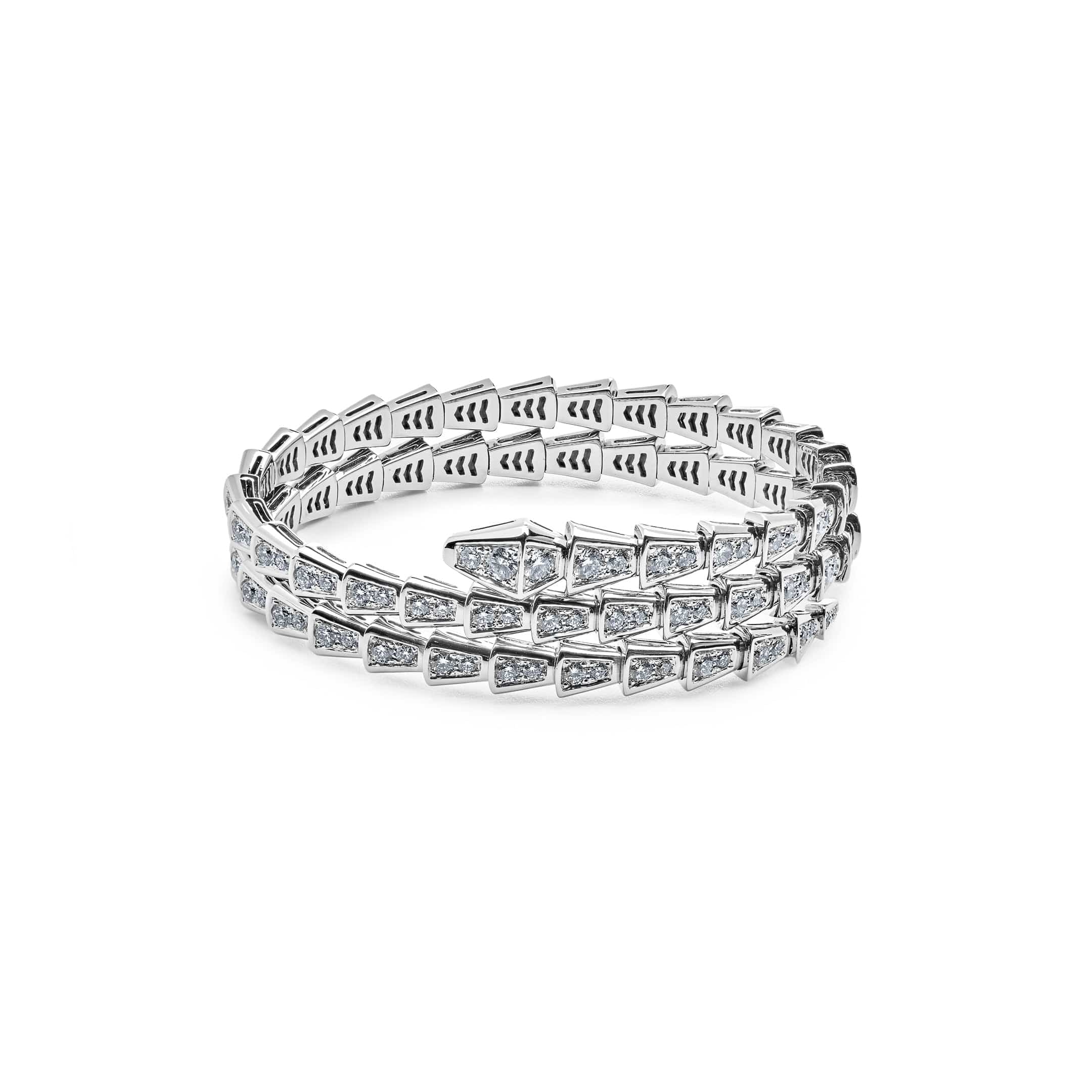 Bvlgari Serpenti Two-coil White Gold Diamond Bracelet 357274 Wrist Aficionado