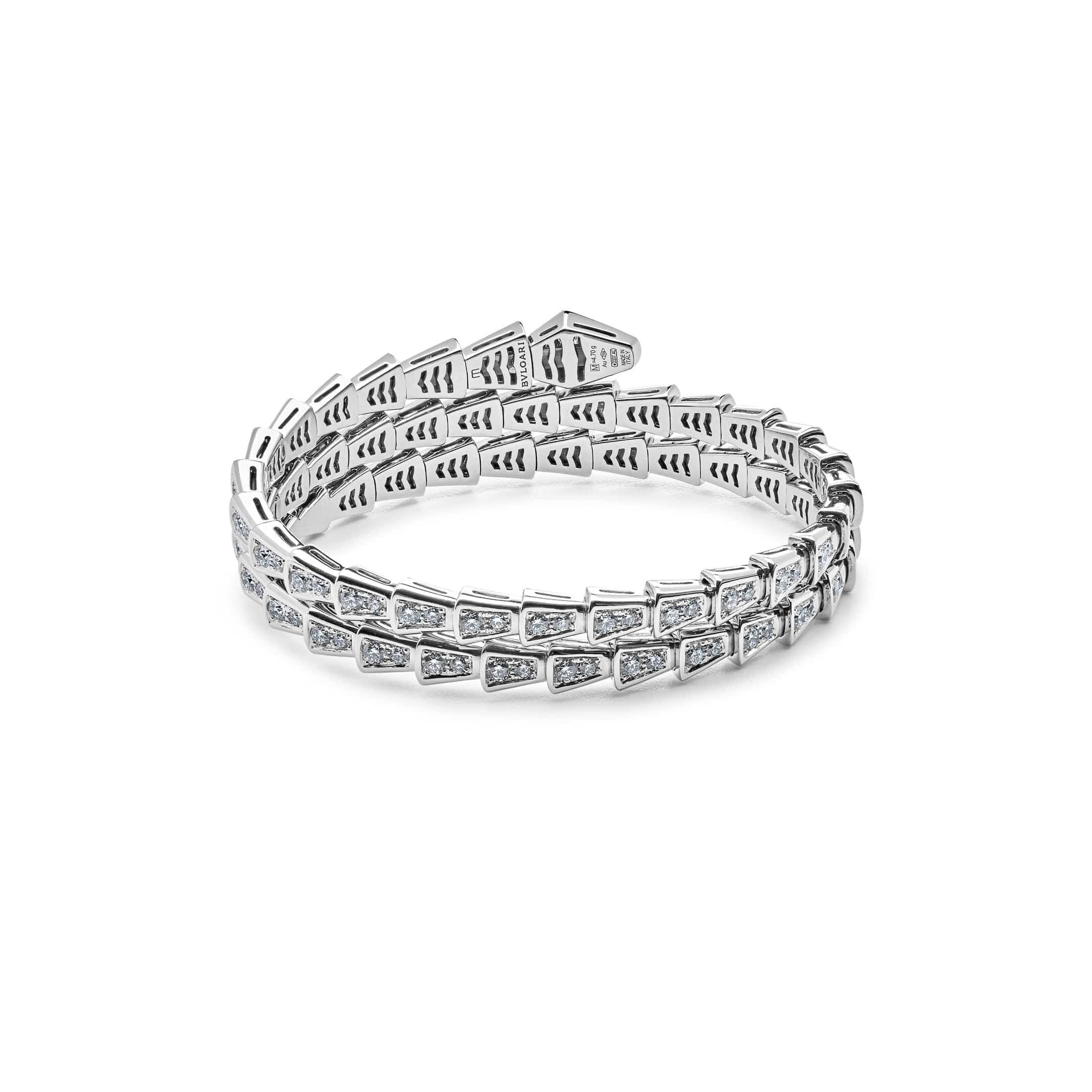 Bvlgari Serpenti Two-coil White Gold Diamond Bracelet 357274 Wrist Aficionado