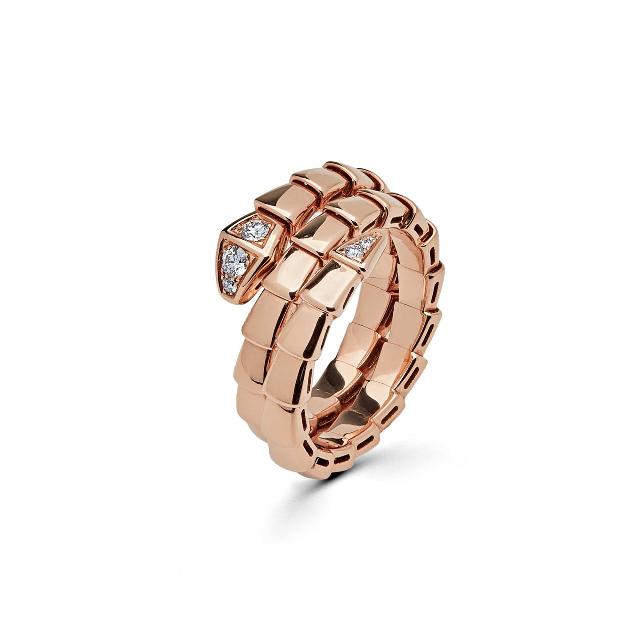Rings Bvlgari Serpenti Viper Ring Rose Gold & Diamonds 357876 Wrist Aficionado