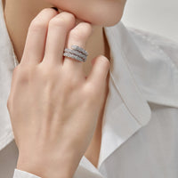 Thumbnail for BVLGARI Serpenti Viper Thin Two-Coil Ring White Gold Full Pavé Diamond Set 357259