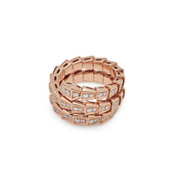 Thumbnail for Rings Bvlgari Serpenti Viper Two-coil Ring Rose Gold Full Pave Diamonds 357262 Wrist Aficionado