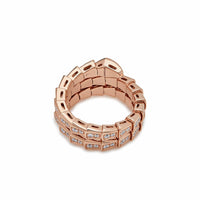 Thumbnail for Rings Bvlgari Serpenti Viper Two-coil Ring Rose Gold Full Pave Diamonds 357262 Wrist Aficionado