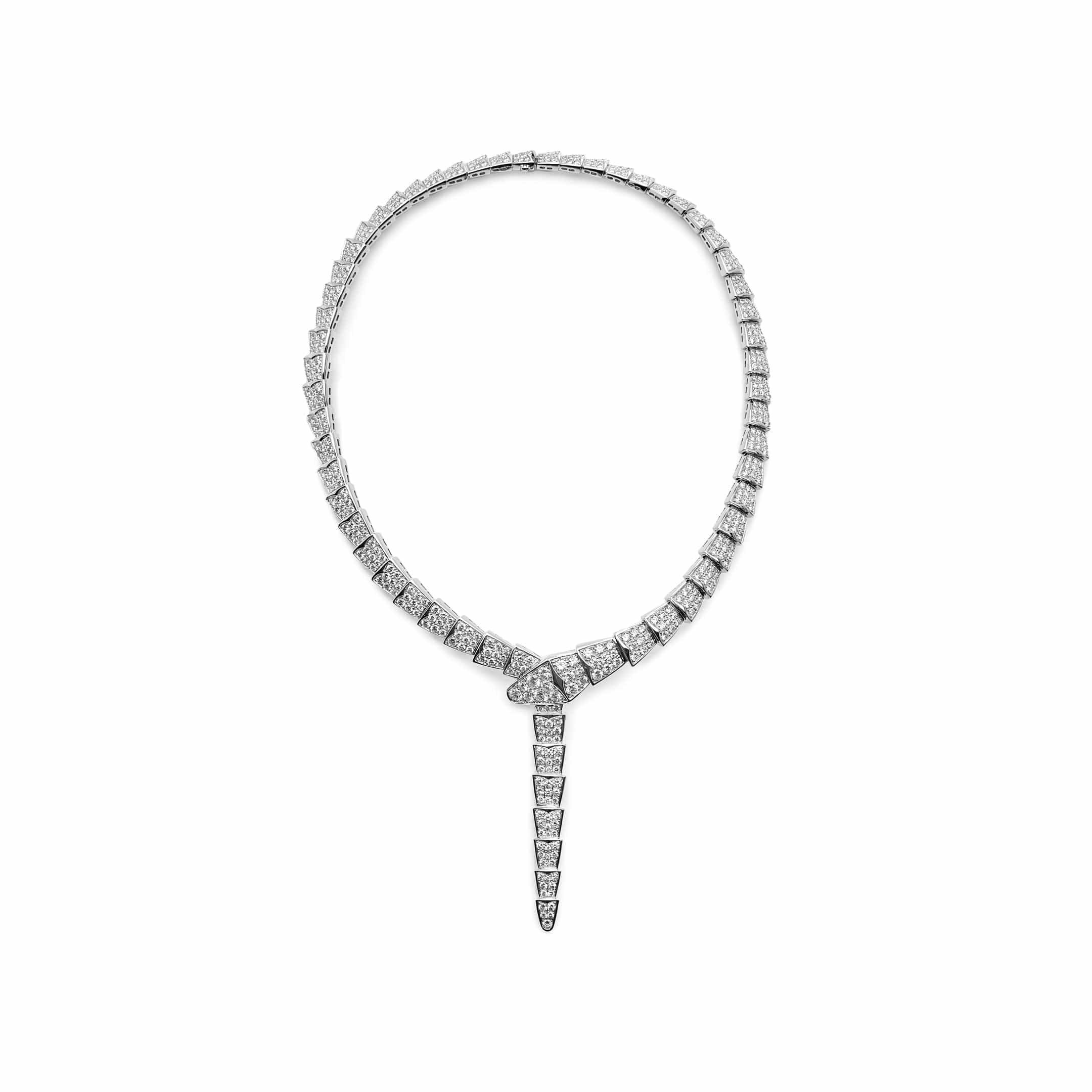 Necklace Bvlgari Serpenti Viper White Gold Diamond Necklace 348165 Wrist Aficionado