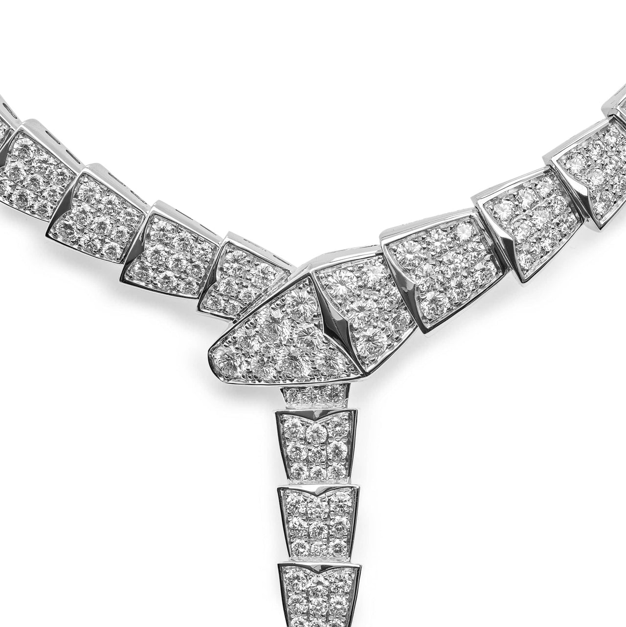 Necklace Bvlgari Serpenti Viper White Gold Diamond Necklace 348165 Wrist Aficionado
