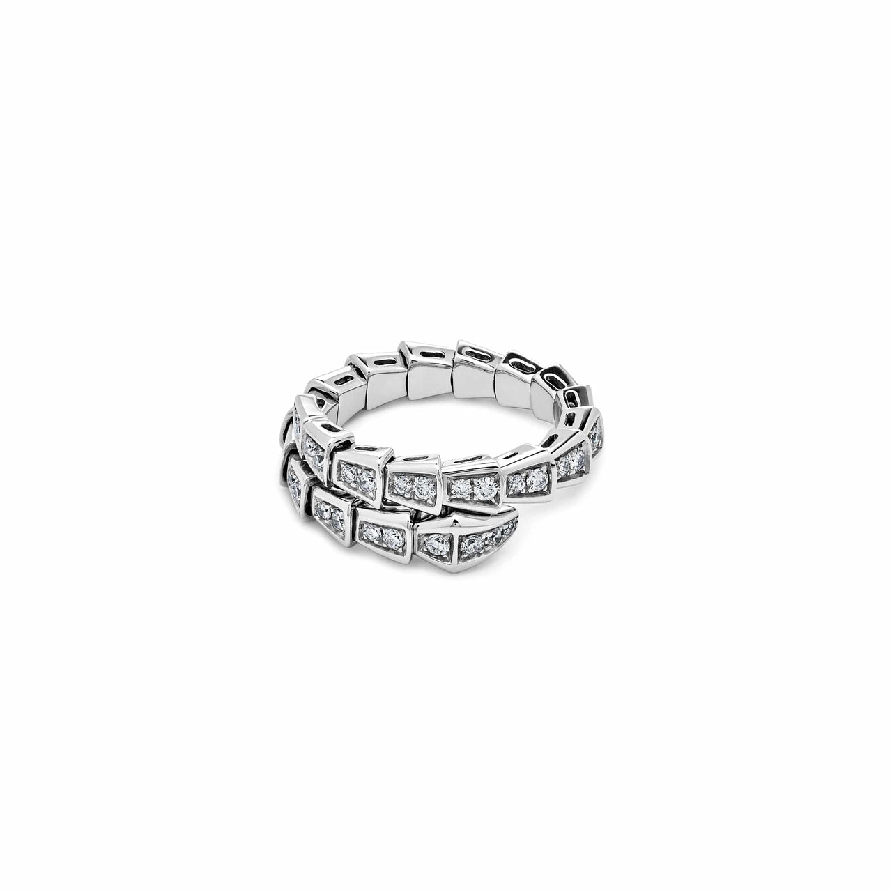 Rings Bvlgari Serpenti Viper White Gold Diamond Ring 354708 Wrist Aficionado