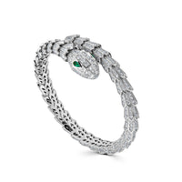 Thumbnail for Bvlgari Serpenti White Gold Diamond and Emerald Bracelet 356903 Wrist Aficionado