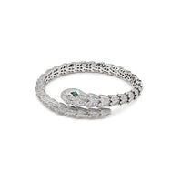 Thumbnail for Bvlgari Serpenti White Gold Diamond and Emerald Bracelet 356903 Wrist Aficionado