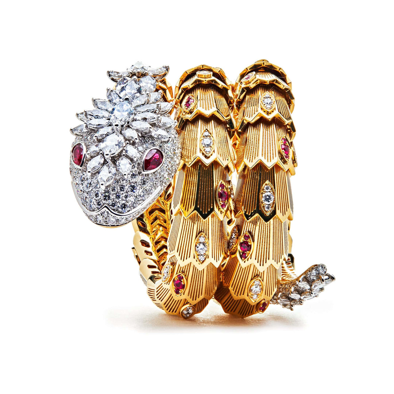 Bulgari Serpenti Viper 18 kt rose gold bracelet set with demi-pavé diamonds  Ref.: 357822 - JewelryReluxe