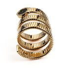 BVLGARI Tubogas BB191T 3 Row Yellow Gold Black Dial Quartz