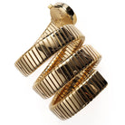 BVLGARI Tubogas BB191T 3 Row Yellow Gold Black Dial Quartz