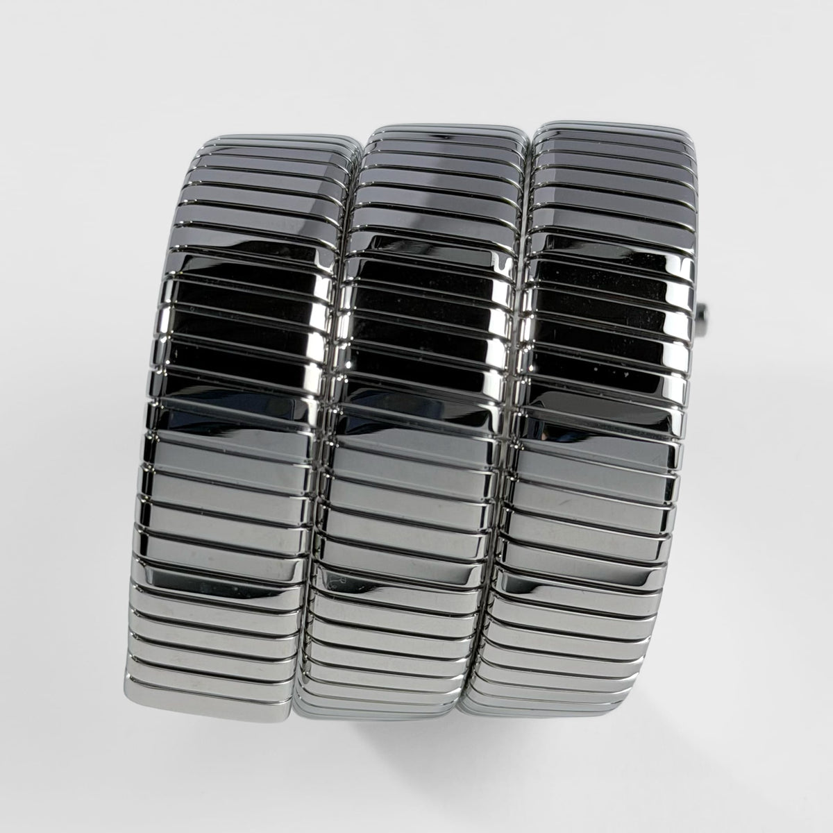 BVLGARI Tubogas BB191TS 3 Row Stainless Steel Black Dial Quartz (2003)