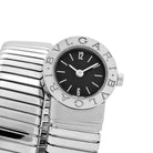 BVLGARI Tubogas BB191TS 3 Row Stainless Steel Black Dial Quartz