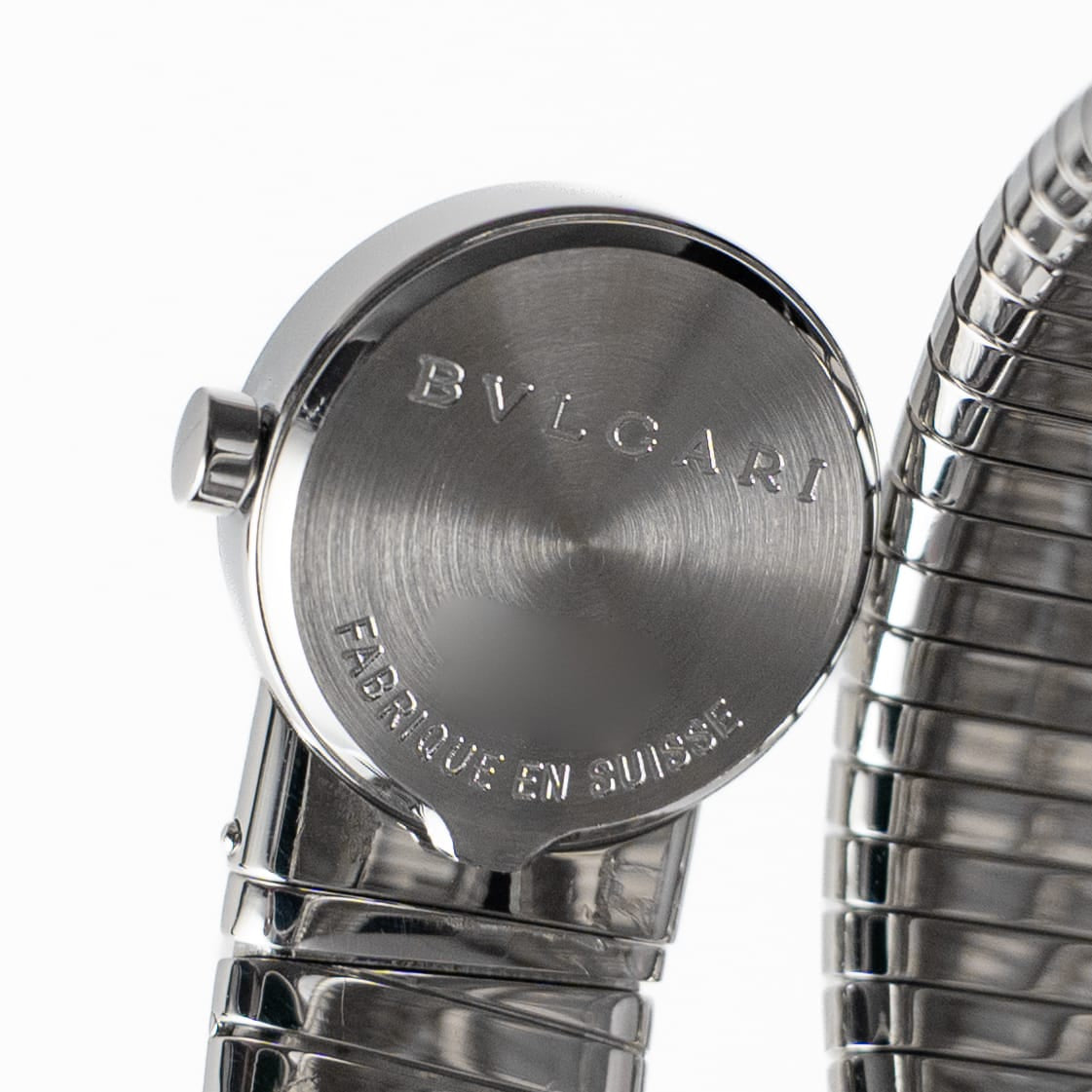 BVLGARI Tubogas BB191TS 3 Row Stainless Steel Black Dial Quartz