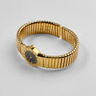 BVLGARI Tubogas BB192TG 1 Row Yellow Gold Black Diamond Dial Quartz