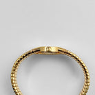 BVLGARI Tubogas BB192TG 1 Row Yellow Gold Black Diamond Dial Quartz