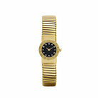 BVLGARI Tubogas BB192TG 1 Row Yellow Gold Black Diamond Dial Quartz