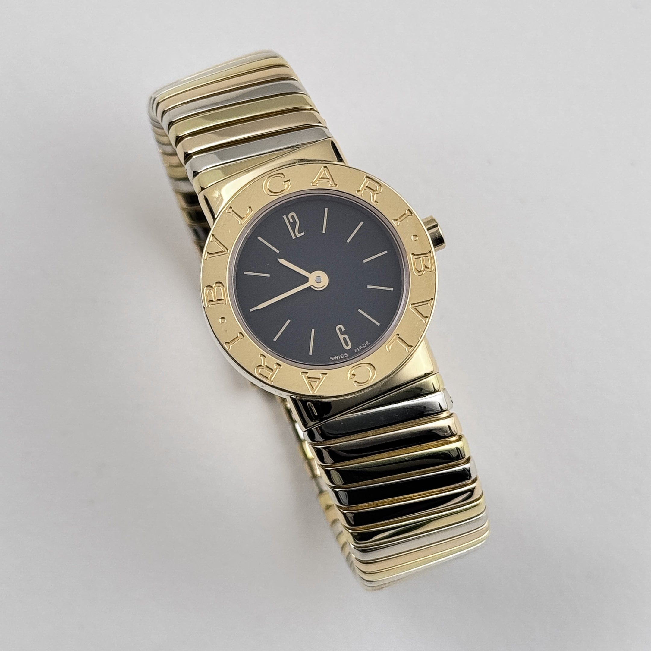 BVLGARI Tubogas BB232T 1 Row Tri Color Black Dial Quartz – Wrist