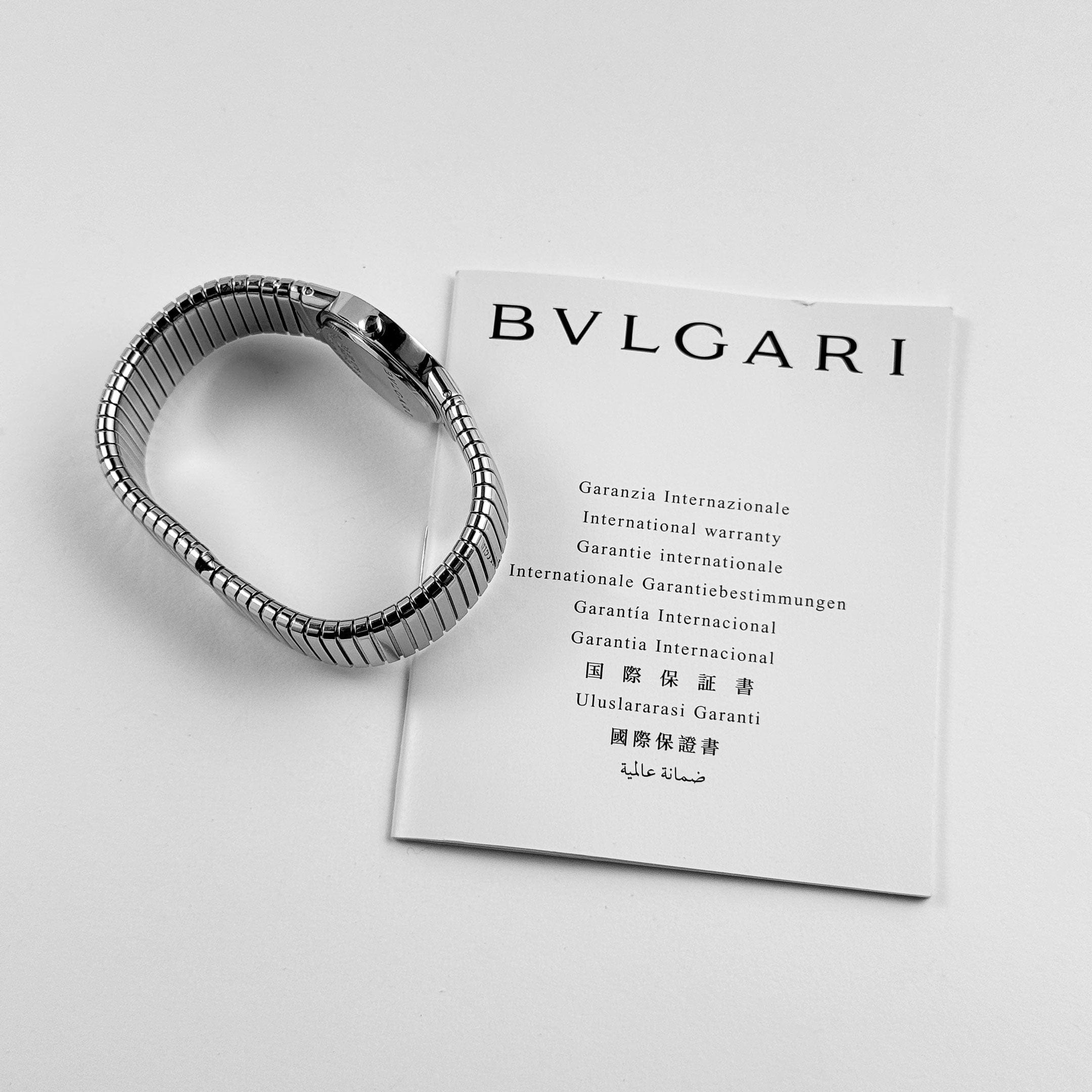 BVLGARI Tubogas BB262TS 'Ladies' Stainless Steel Black Diamond