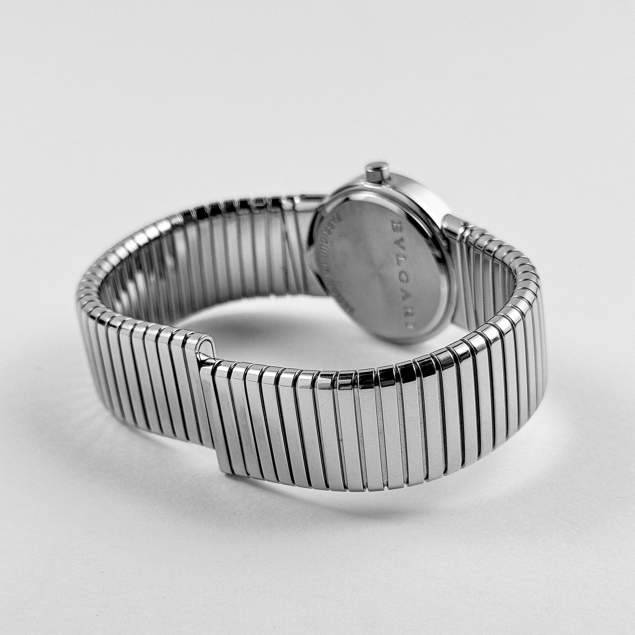BVLGARI Tubogas BB262TS 'Ladies' Stainless Steel Black Diamond
