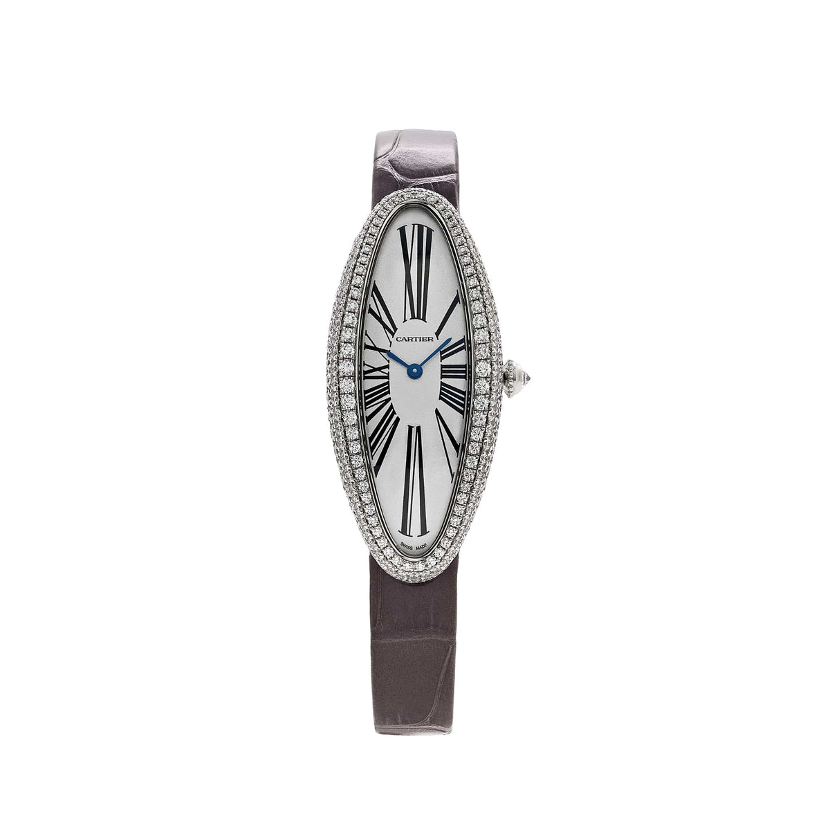 Cartier Baignoire Allongée WJBA0007 White Gold Silver Dial Diamond Bezel (2026)