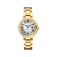 Thumbnail for Luxury Watch Cartier Ballon Bleu 36mm Yellow Gold Roman Dial Diamond Bezel WE900451 Wrist Aficionado