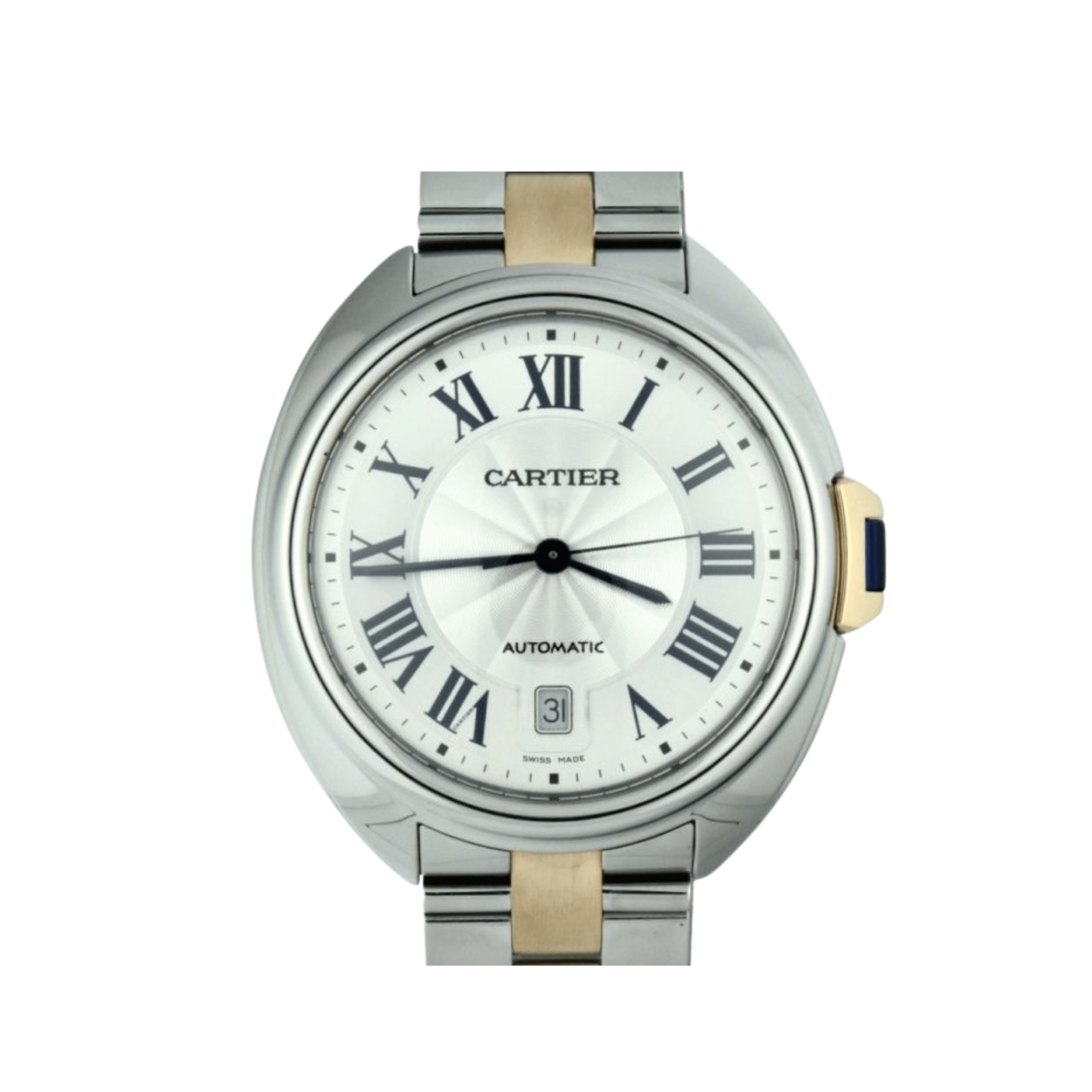 Cartier Cle De Cartier W2CL0002 Stainless Steel Rose Gold Silver Dial