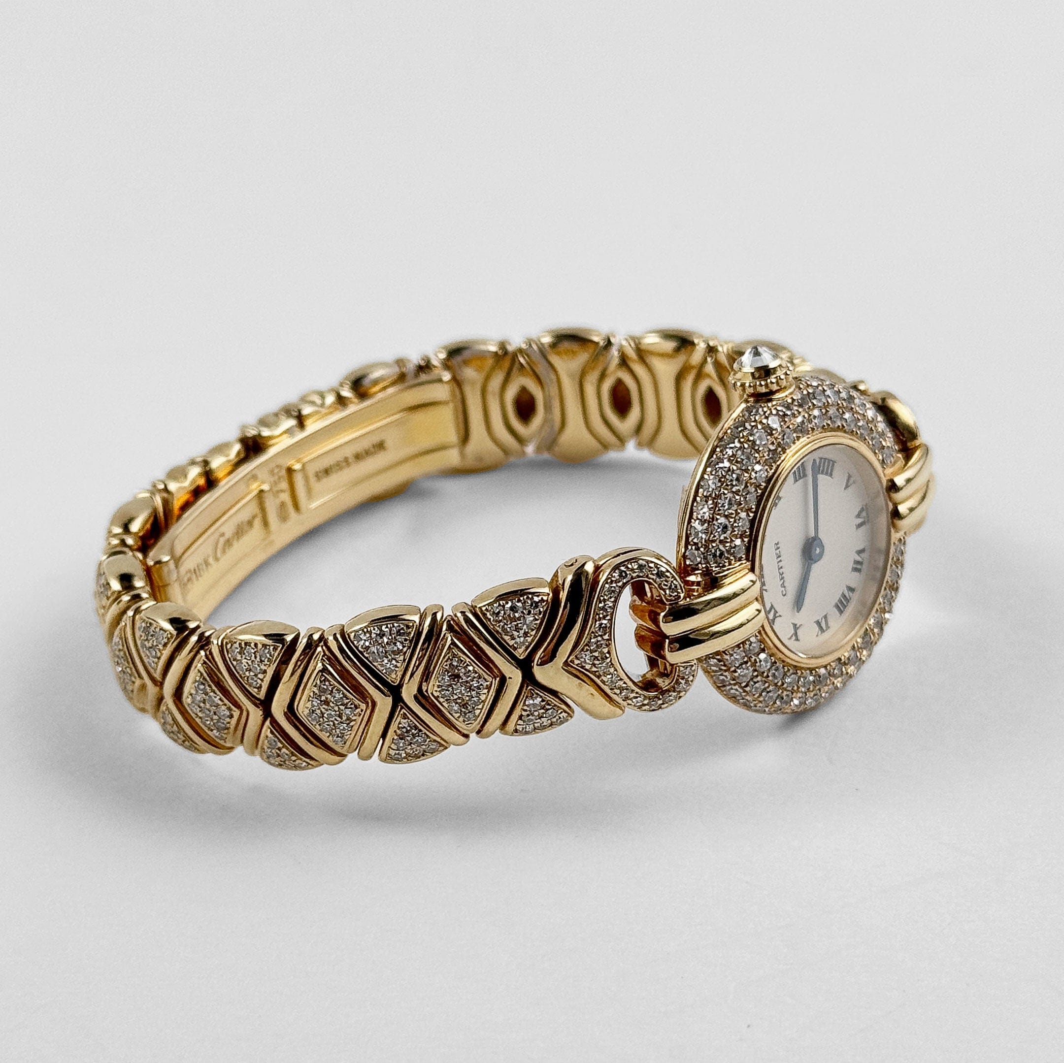 Cartier Colisée 'Ladies' Yellow Gold White Dial Diamond Bezel