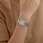 Cartier Panthere 187949 'Ladies' Two Row Midsize Stainless Steel Yellow Gold White Dial Quartz