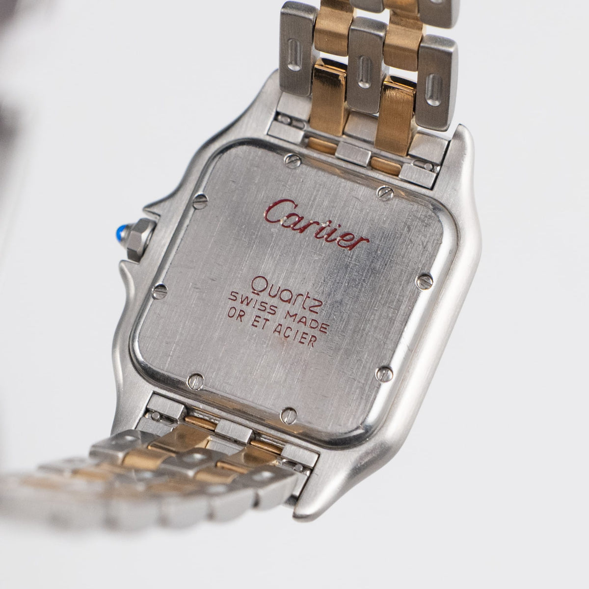 Cartier Panthere 187949 'Ladies' Two Row Midsize Stainless Steel Yellow Gold White Dial Quartz