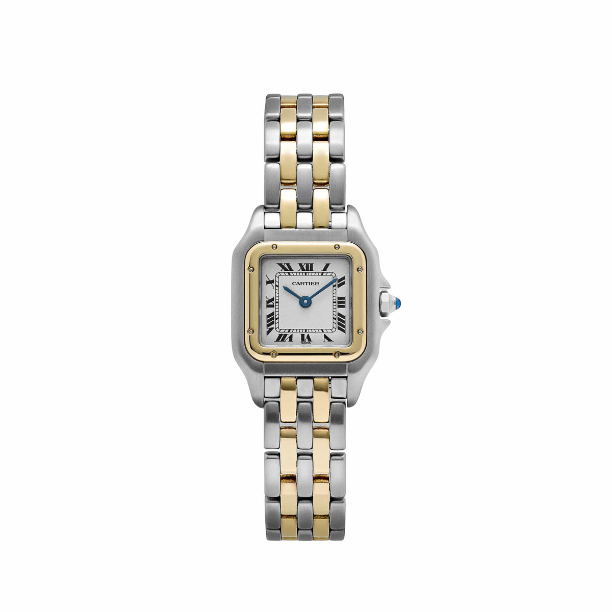 Cartier Panthere 83083242 'Ladies' Two Row Midsize Stainless Steel Yellow Gold White Dial Quartz
