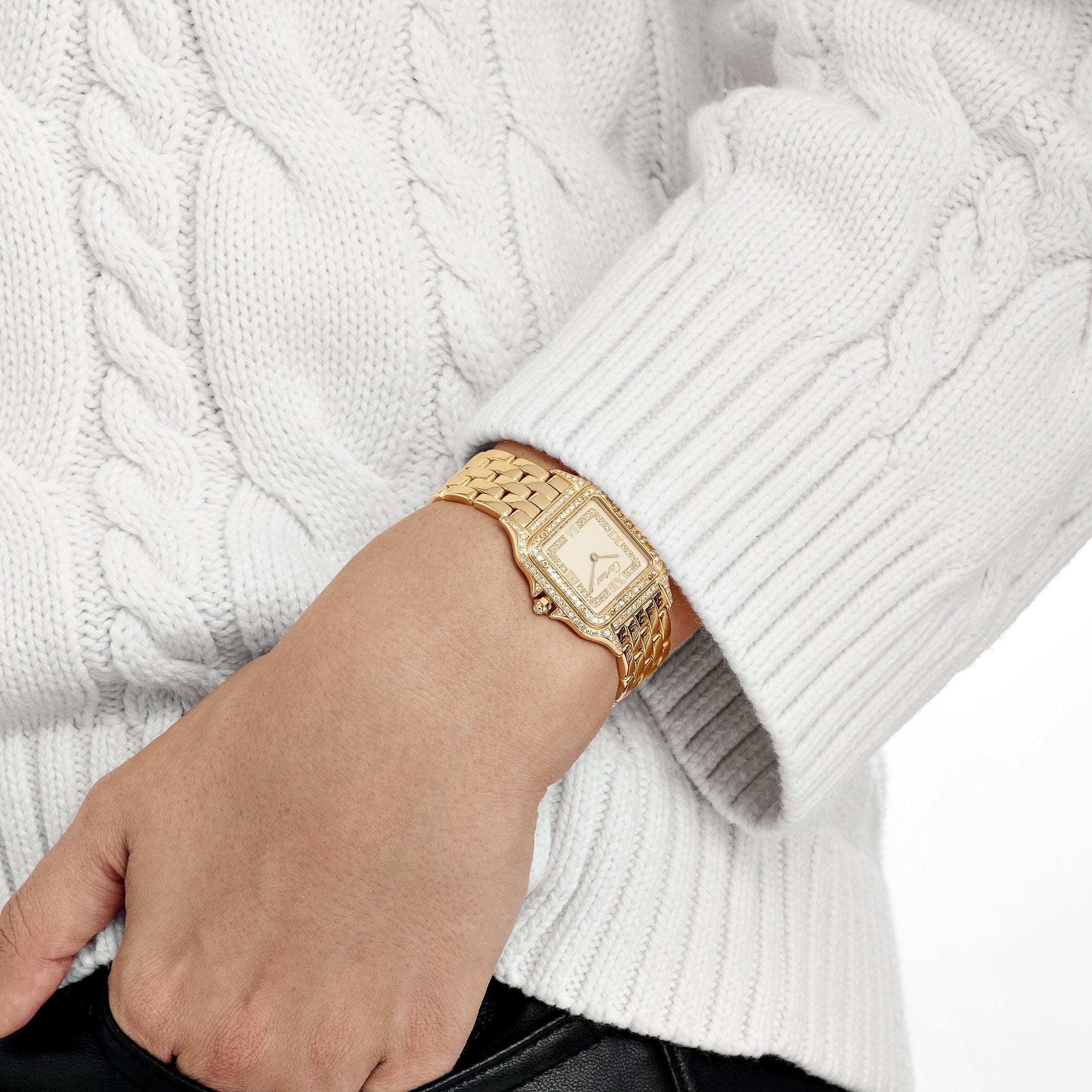 Cartier Panthère 88369 Yellow Gold Diamond-Set Dial Bezel Lugs