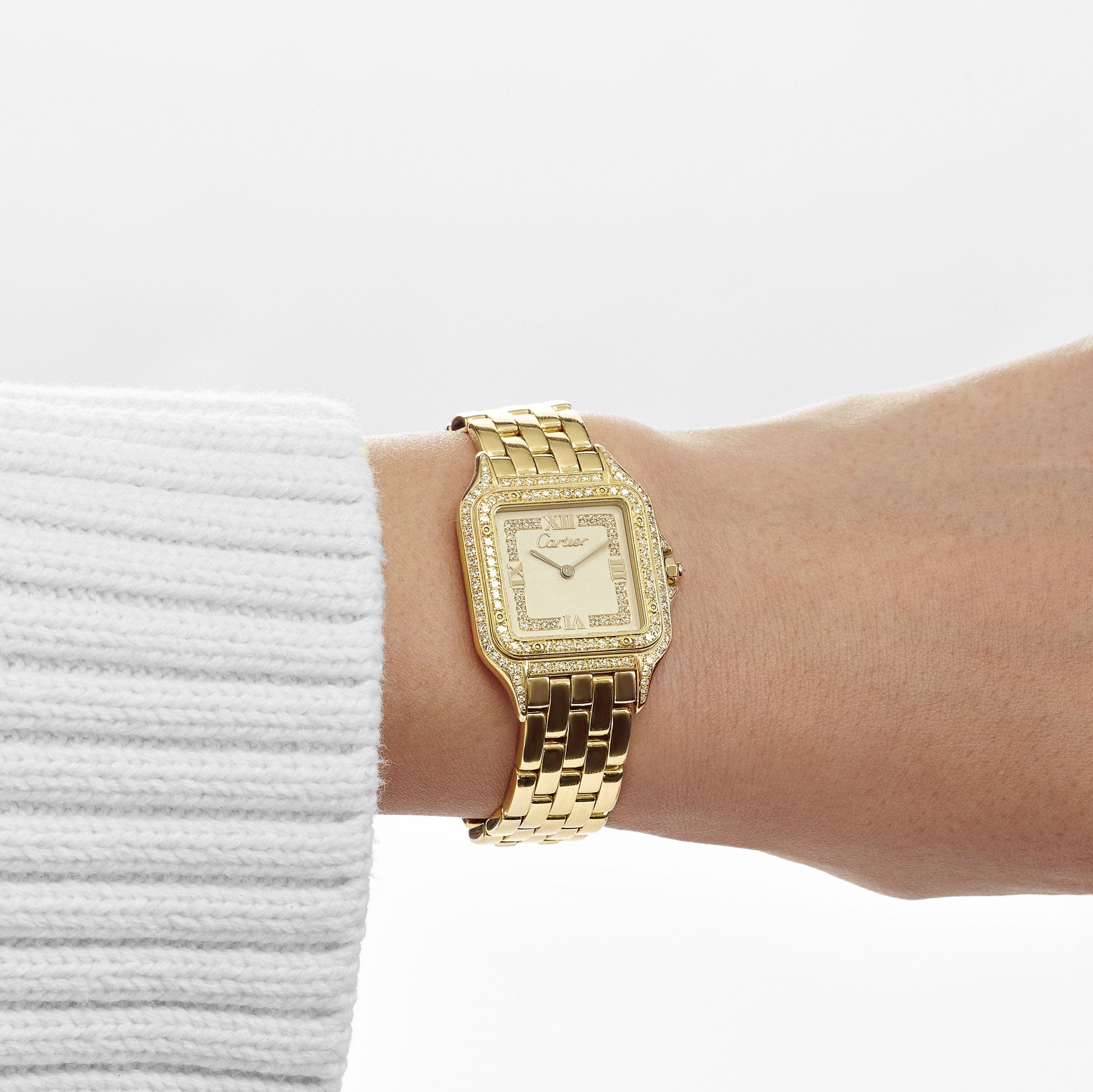 Cartier Panthère 88369 Yellow Gold Diamond-Set Dial Bezel Lugs