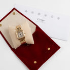 Cartier Panthere 883969 'Ladies' Midsize Yellow Gold White Dial Diamond Bezel Quartz