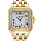 Cartier Panthere 883969 'Ladies' Midsize Yellow Gold White Dial Diamond Bezel Quartz