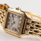 Cartier Panthere 883969 'Ladies' Midsize Yellow Gold White Dial Diamond Bezel Quartz