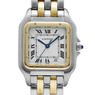 Cartier Panthere W250285E 'Ladies' Two Row Midsize Stainless Steel Yellow Gold White Dial Quartz