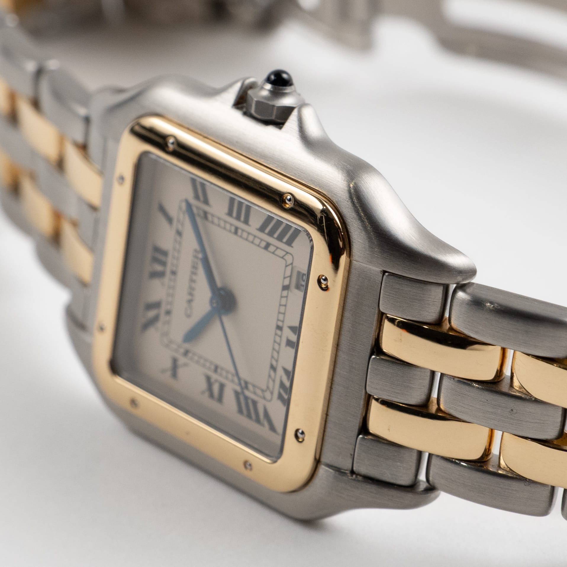 Cartier Panthere W25029B6 'Ladies' Two Row Stainless Steel Yellow Gold White Dial Quartz