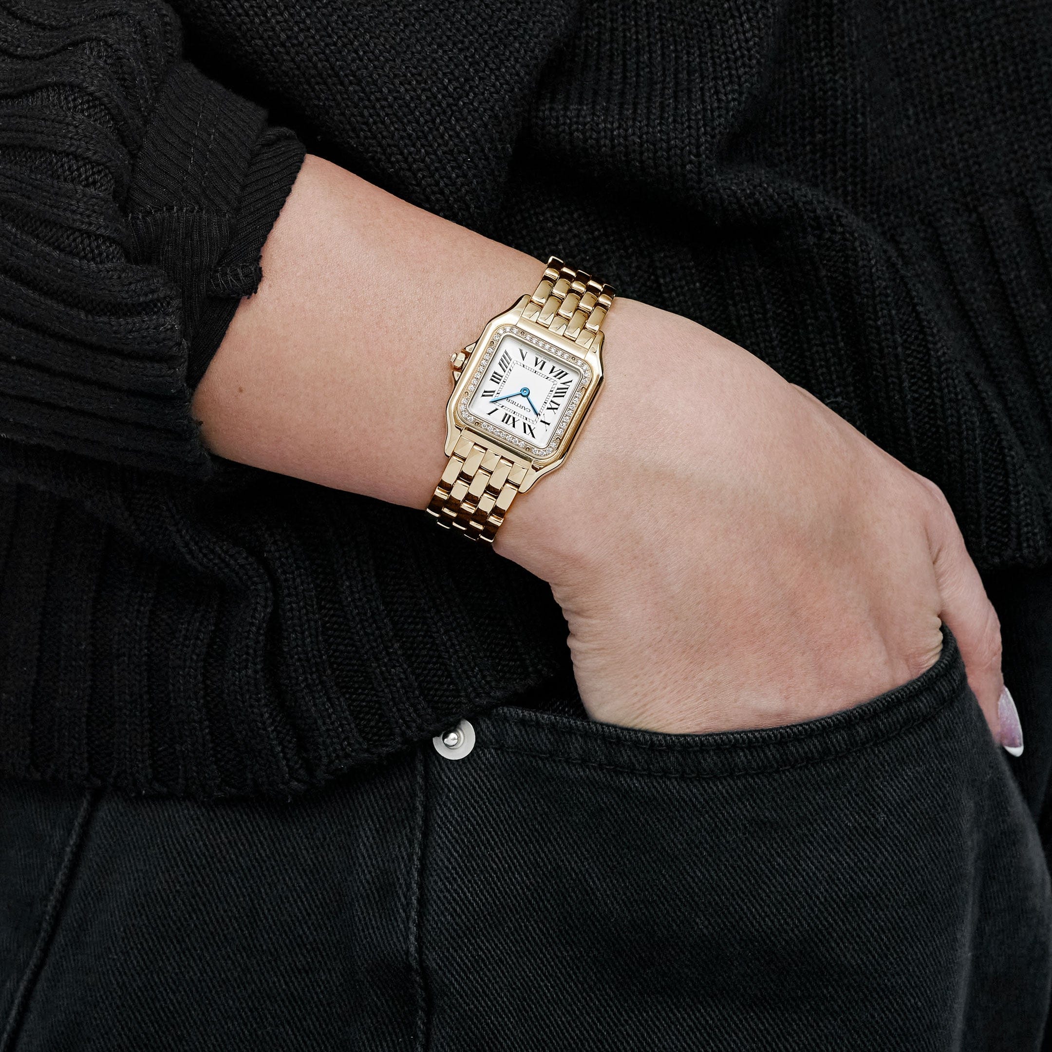 Cartier Panthère WJPN0066 'Ladies' Yellow Gold White Dial Diamond