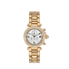Cartier Pasha Chronograph W3004251 'Ladies' Yellow Gold White Dial Diamond Bezel Quartz
