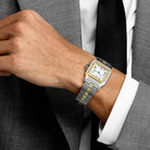Cartier Santos Carrée 2961 Yellow Gold Stainless Steel White Dial