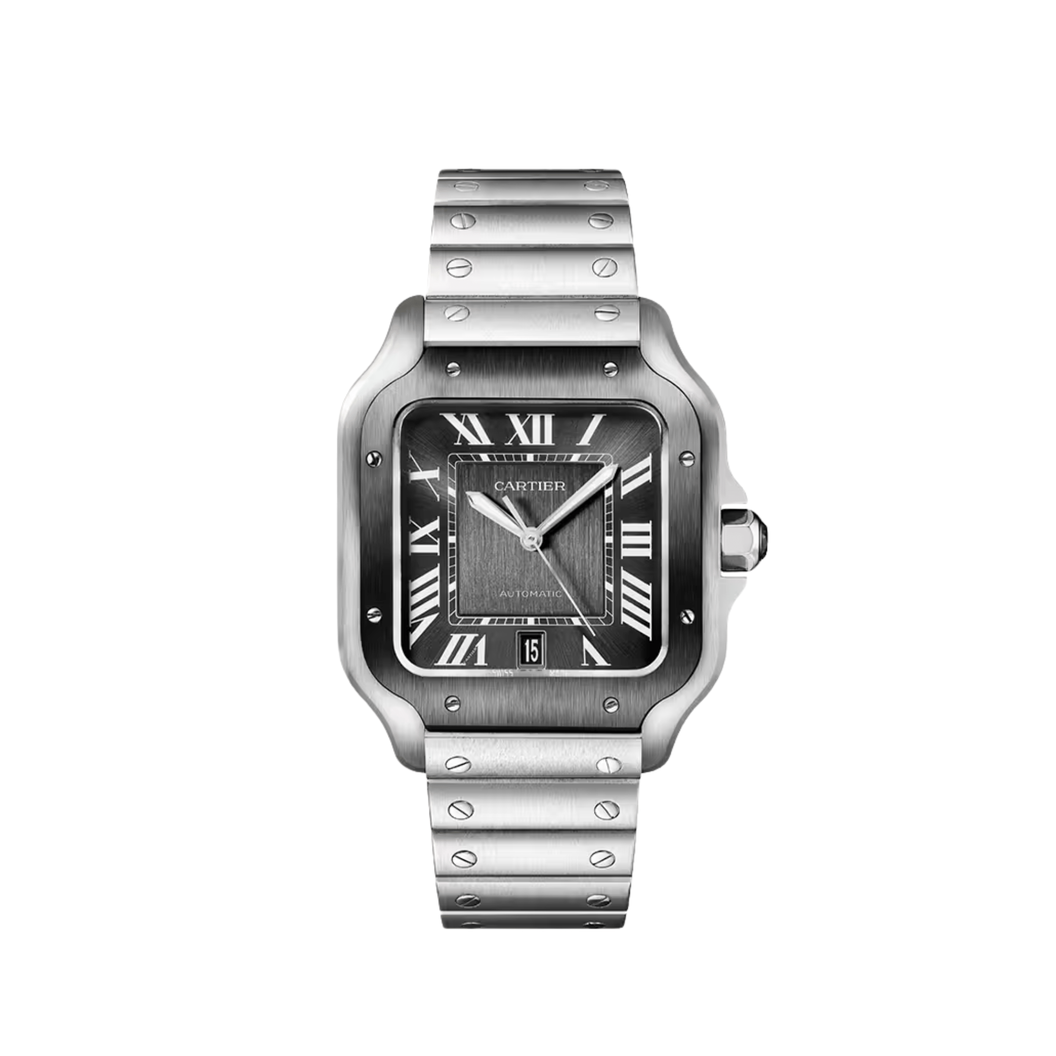 Cartier Santos Large WSSA0037 Stainless Steel Grey Dial