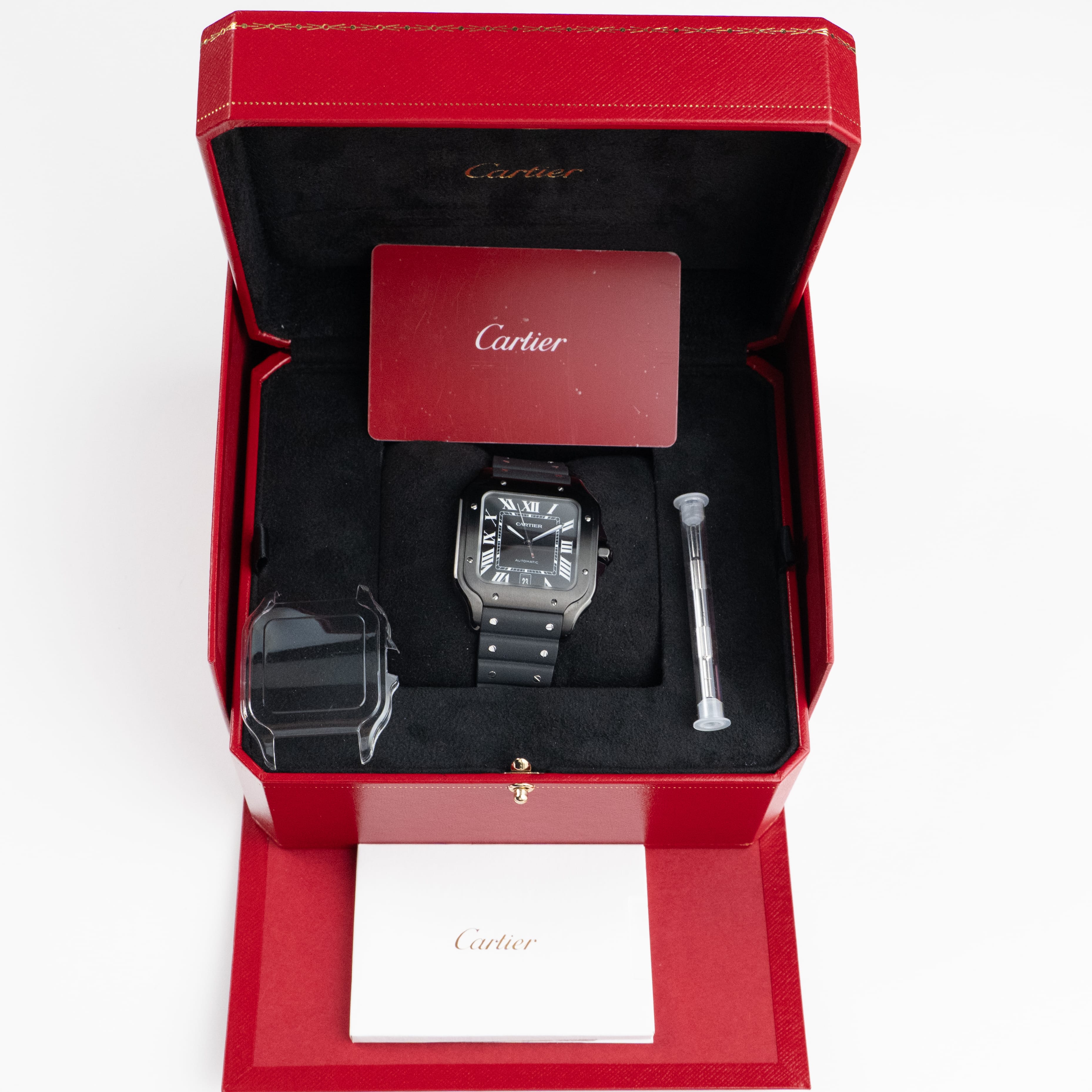 Cartier Santos Large WSSA0064 Stainless Steel Chocolate Dial