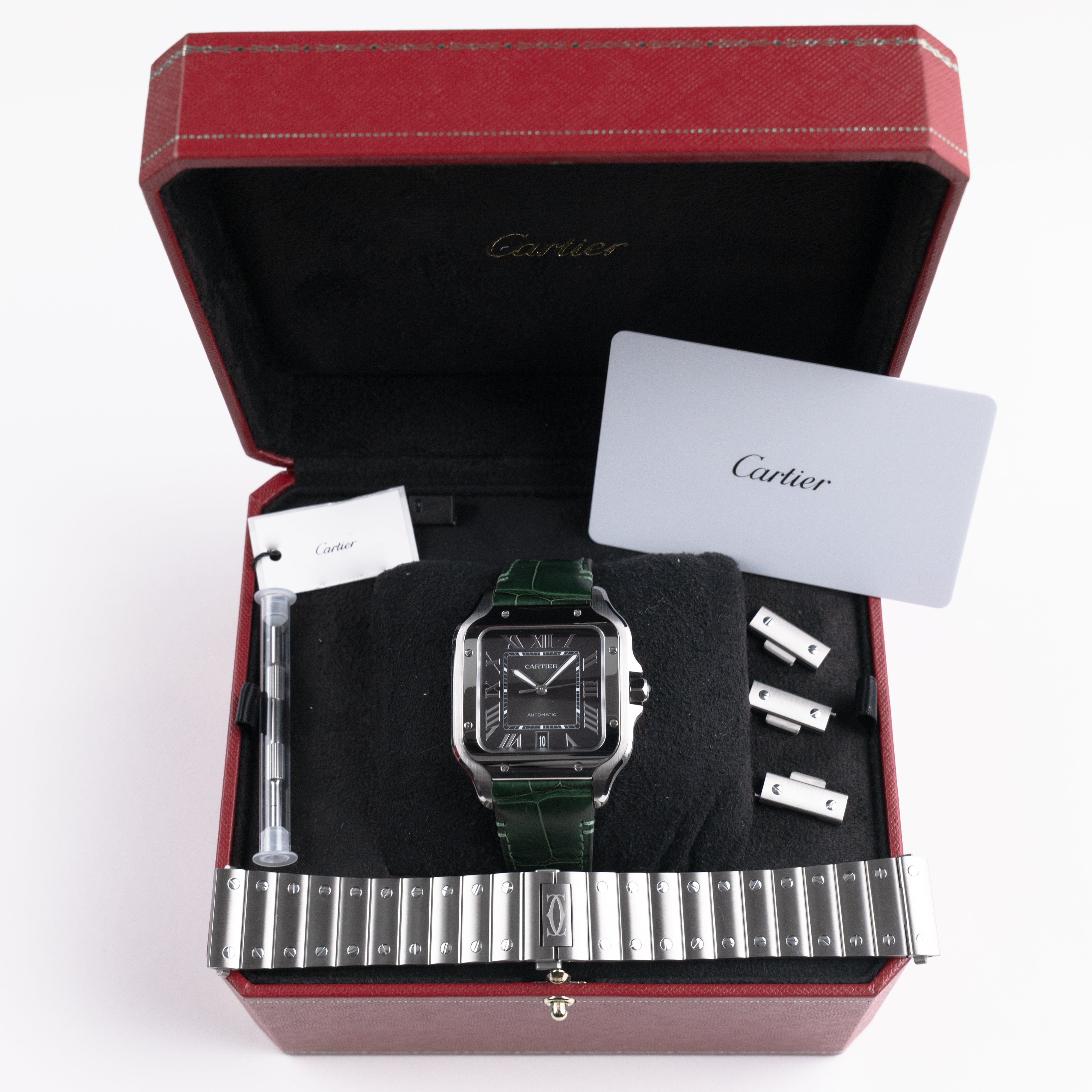 Cartier Santos Large WSSA0062 Stainless Steel Green Dial (2023)