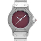 Cartier Santos Octagon 0906 Stainless Steel Burgundy Dial Quartz