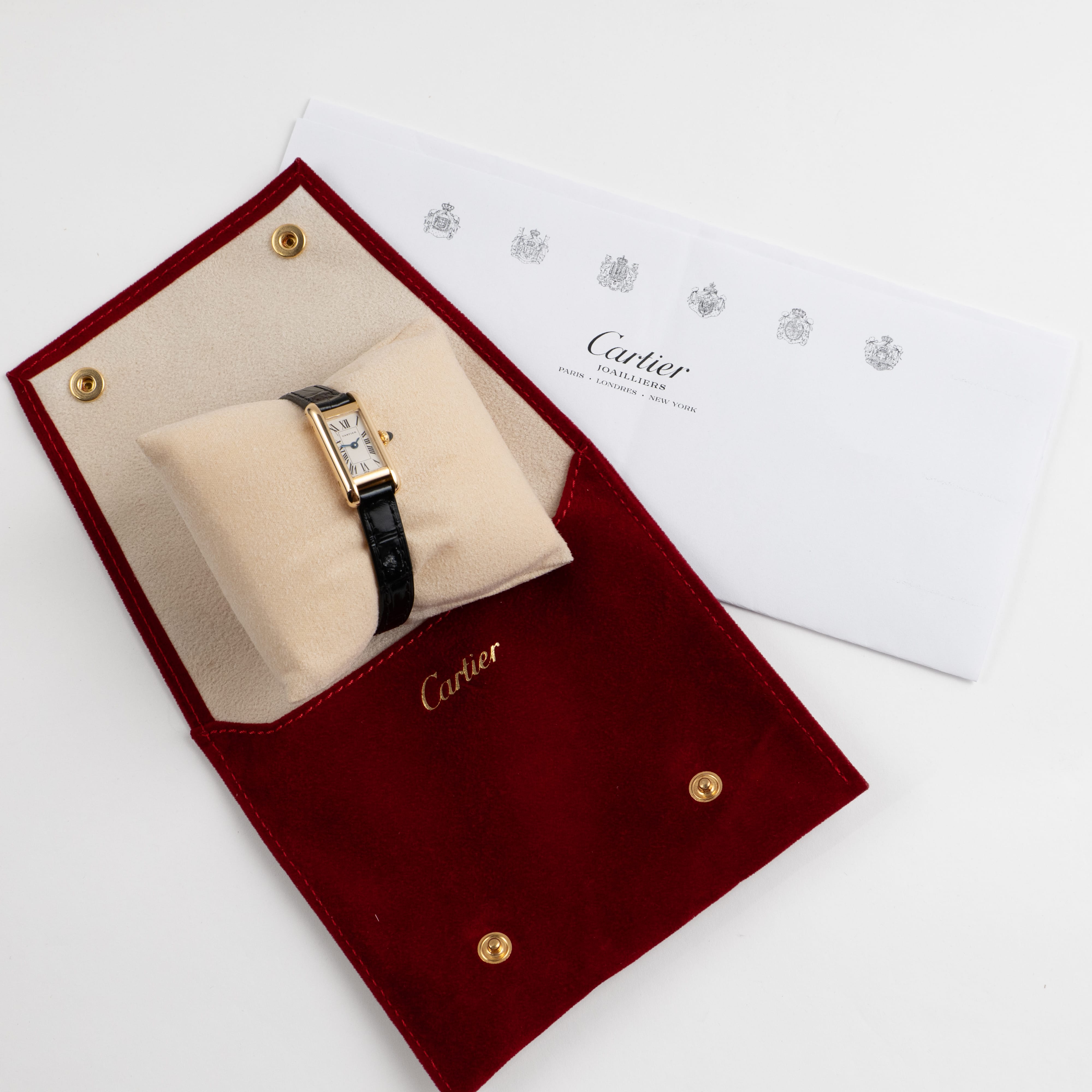 Cartier Tank Allongée W1501756 'Ladies' Yellow Gold White Dial Quartz