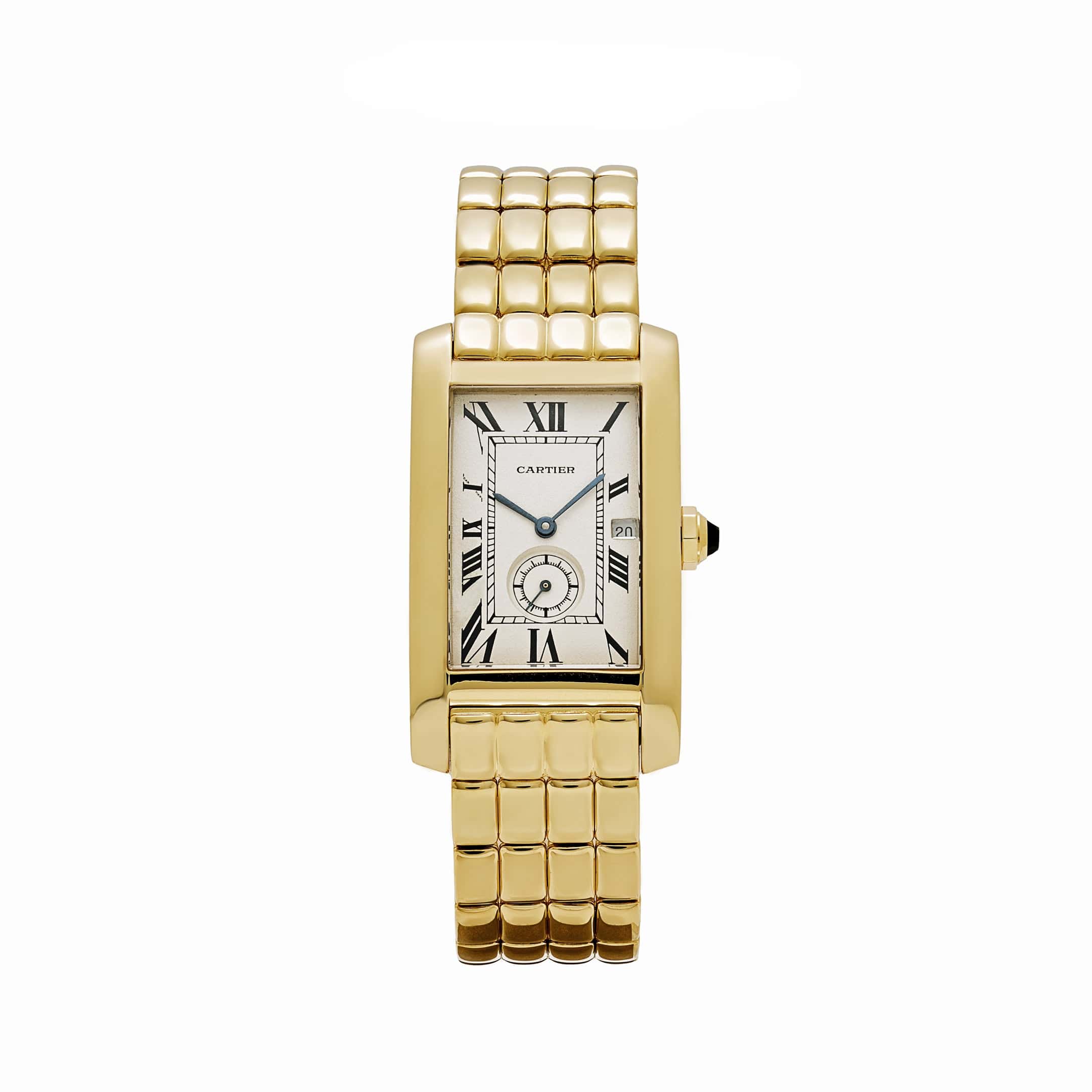 Cartier Tank Américaine W26001C9  Yellow Gold Ivory Dial Quartz