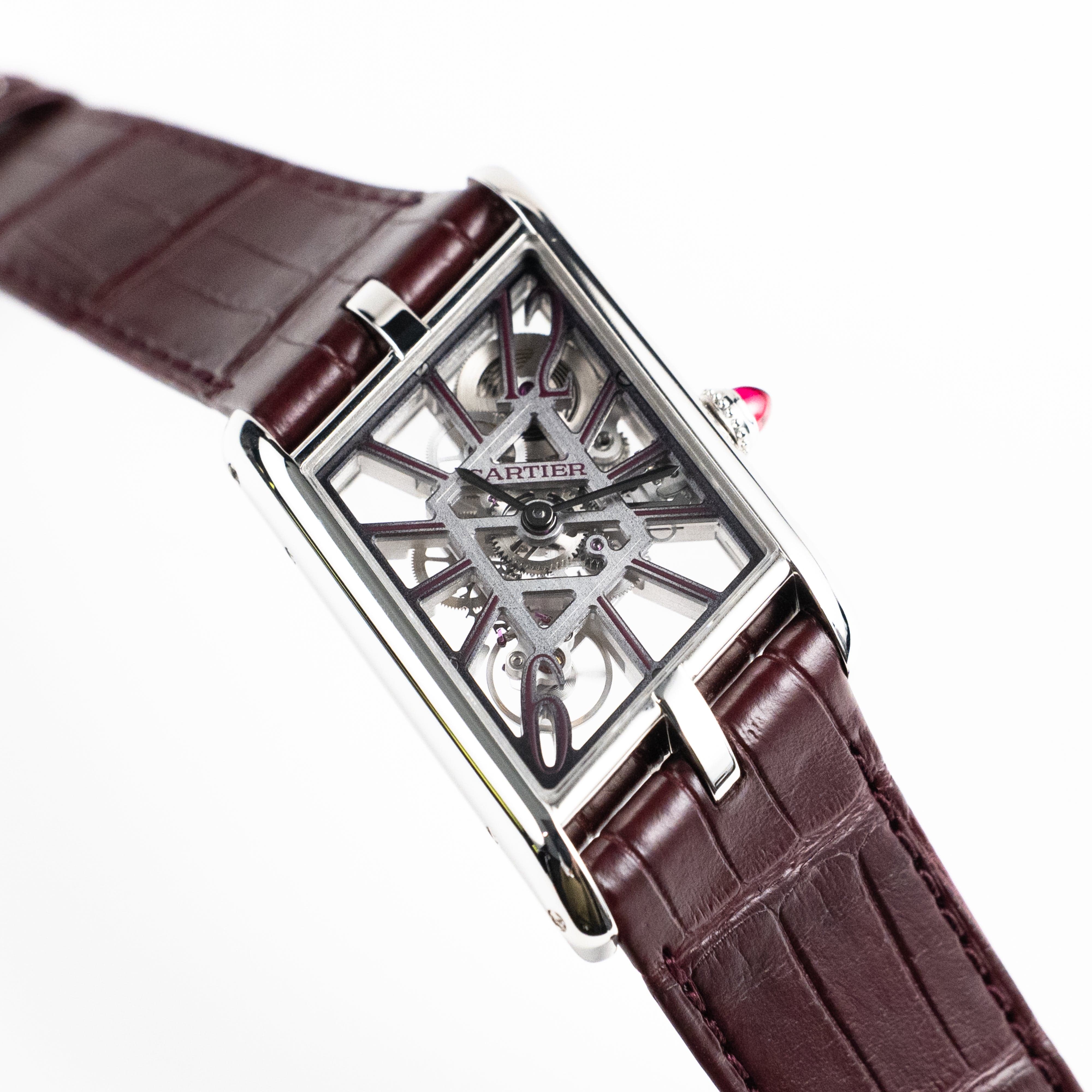 Cartier Tank Asymétrique Large WHTA0023 Platinum Skeleton Dial Limited Edition of 60 (2025)