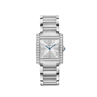 Cartier Tank Francaise Medium W4TA0028 Stainless Steel Silver Dial Diamond Bezel