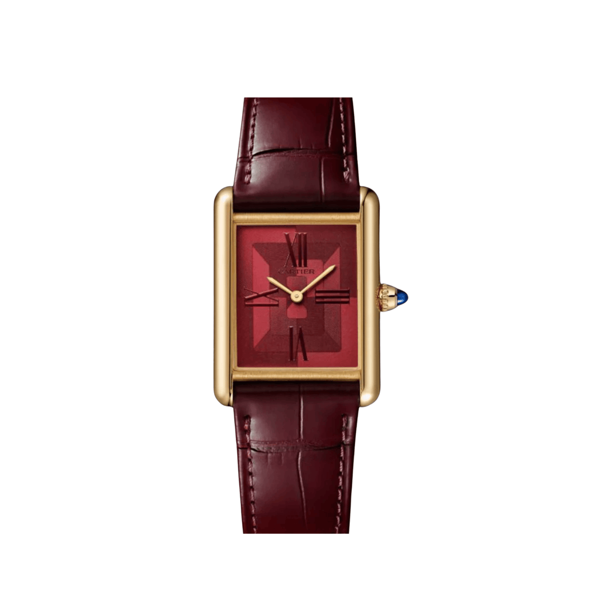 Cartier Tank Louis LM WGTA0093 Yellow Gold Red Dial (2022)