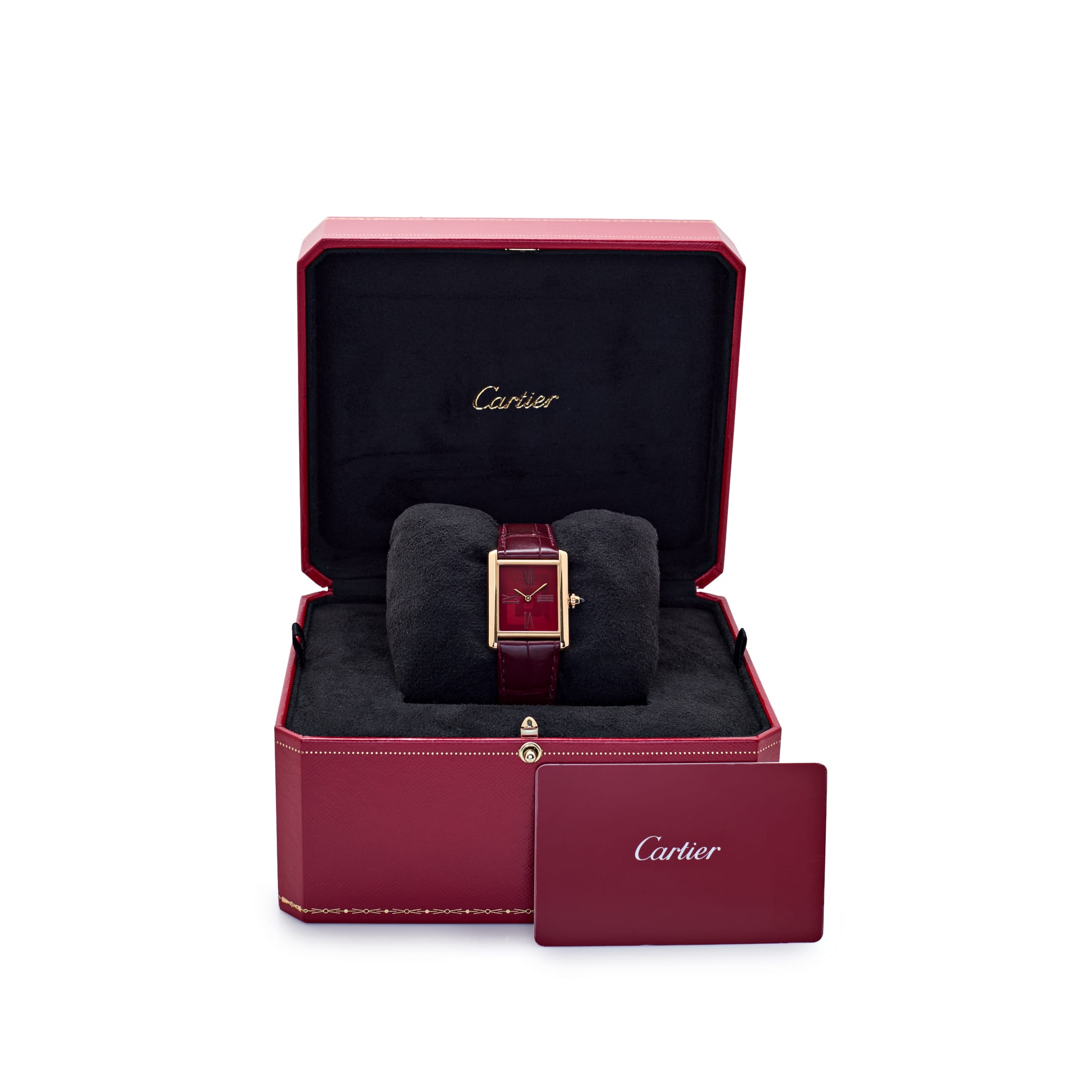 Cartier Tank Louis LM WGTA0093 Yellow Gold Red Dial (2022)